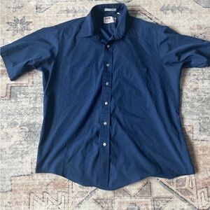 Montgomery Ward vintage Navy Short Sleeve Dress Shirt Large